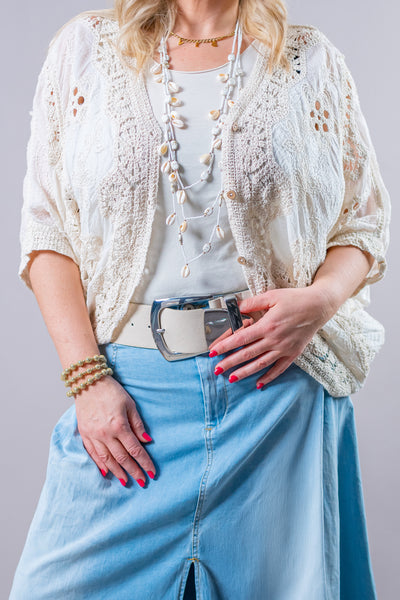 Häkeljacke im Boho-Style, creme