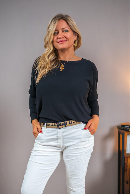 Oversize-Pullover in Schwarz