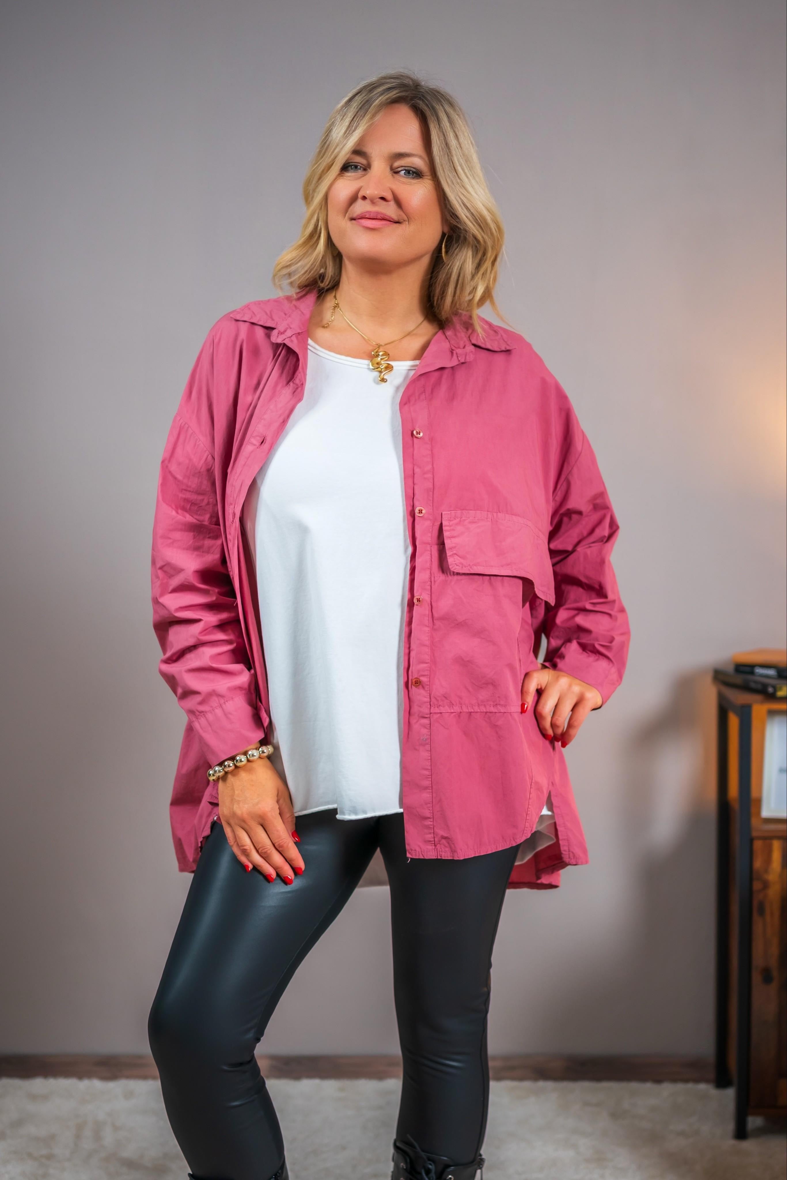 Oversize-Bluse in Altrosa