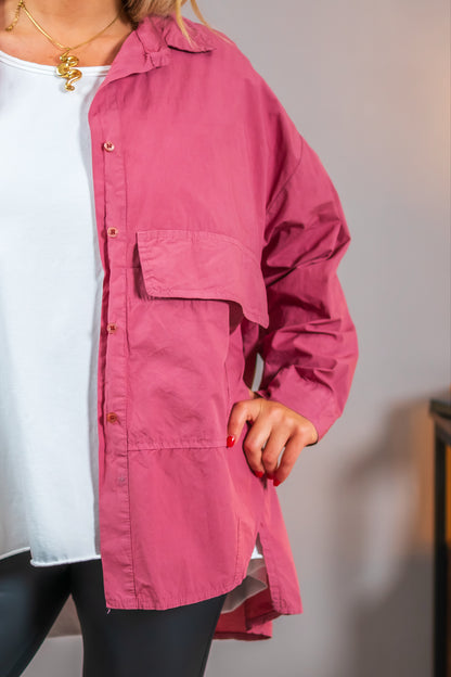 Oversize-Bluse in Altrosa
