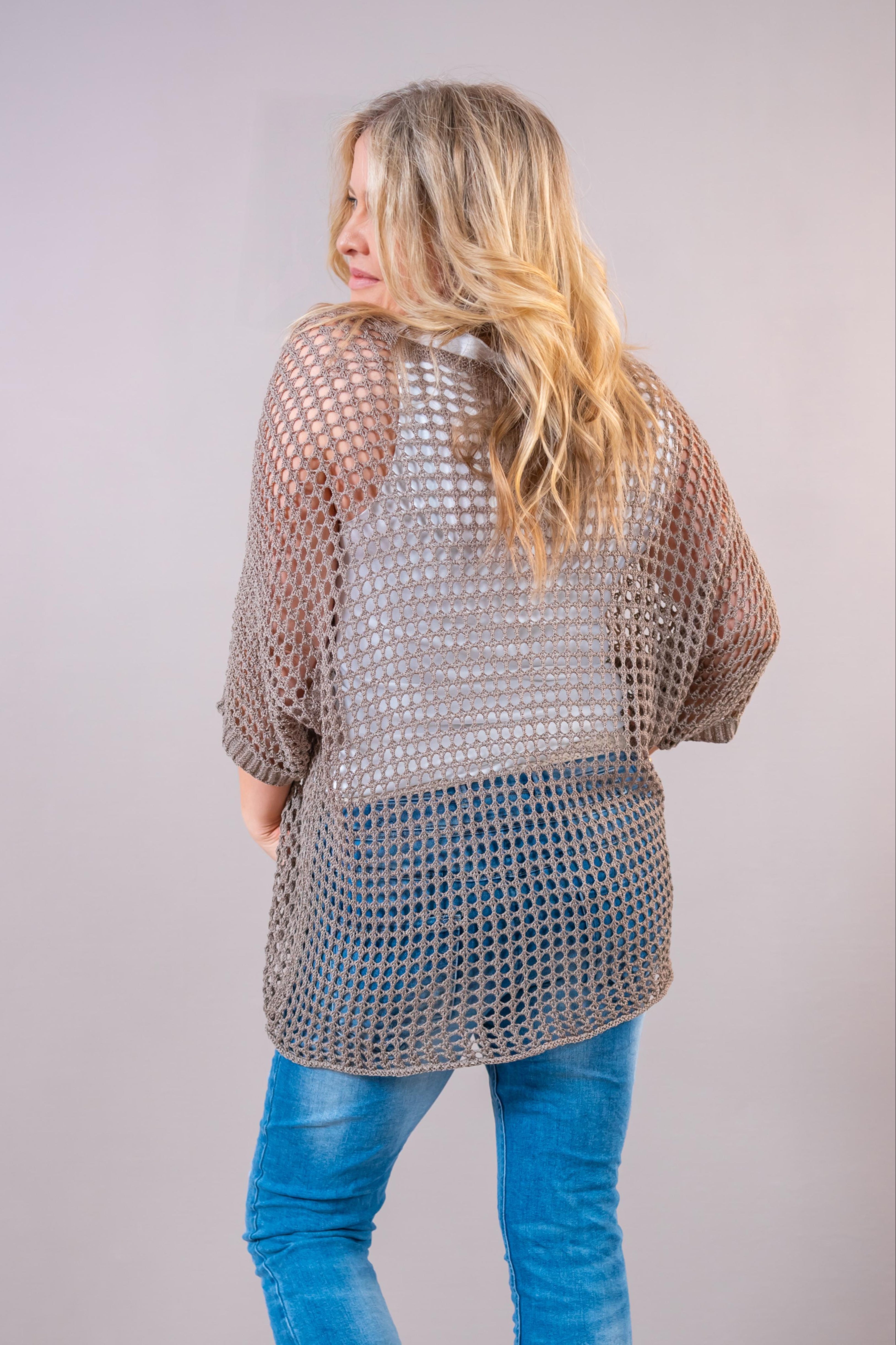 Netzshirt in Taupe