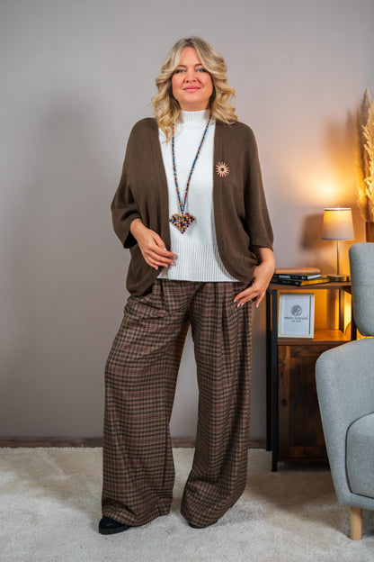 Strickjacke mit Broschendetail, khaki