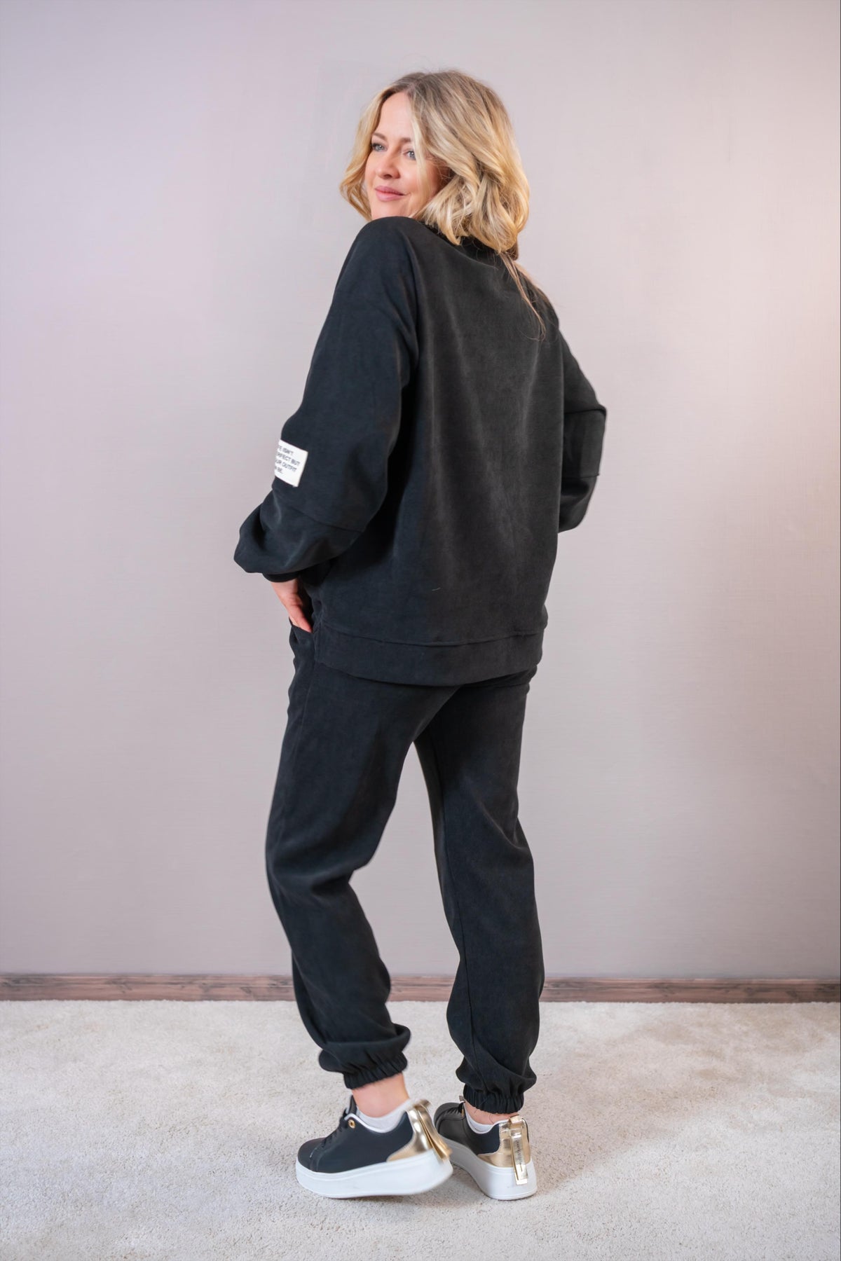 Feincord Hose "Casual Comfort", schwarz