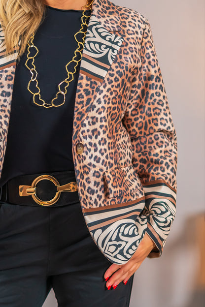 Blazer mit Leo-Print