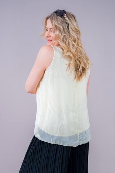 Leichte ärmellose Bluse, gelb