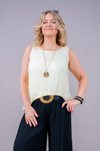 Leichte ärmellose Bluse, gelb
