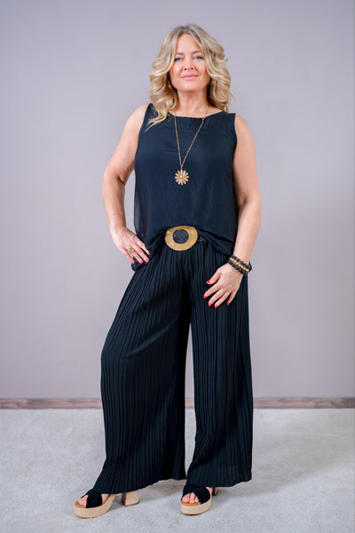 Leichte ärmellose Bluse, schwarz