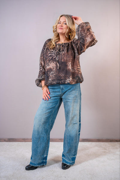 Bluse mit Ballonsaum