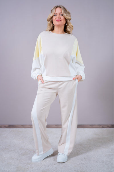 Lässiges Sweatshirt in Soft Beige