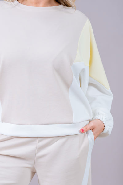 Lässiges Sweatshirt in Soft Beige