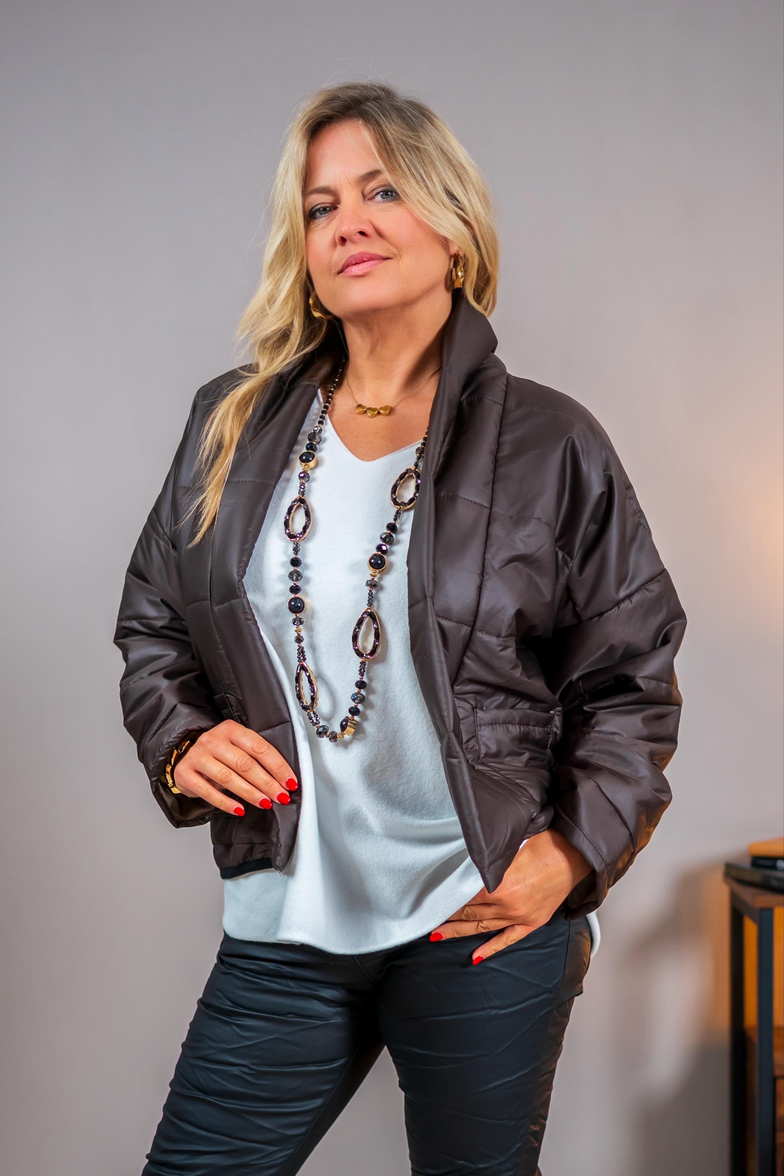 Leichte Steppjacke, schokobraun