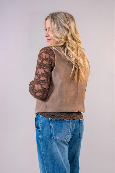 Weste im Anzugstyle, taupe