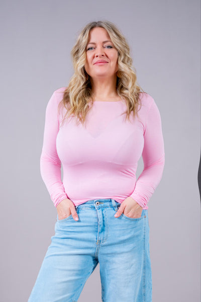 Leichtes Langarmshirt, rosa