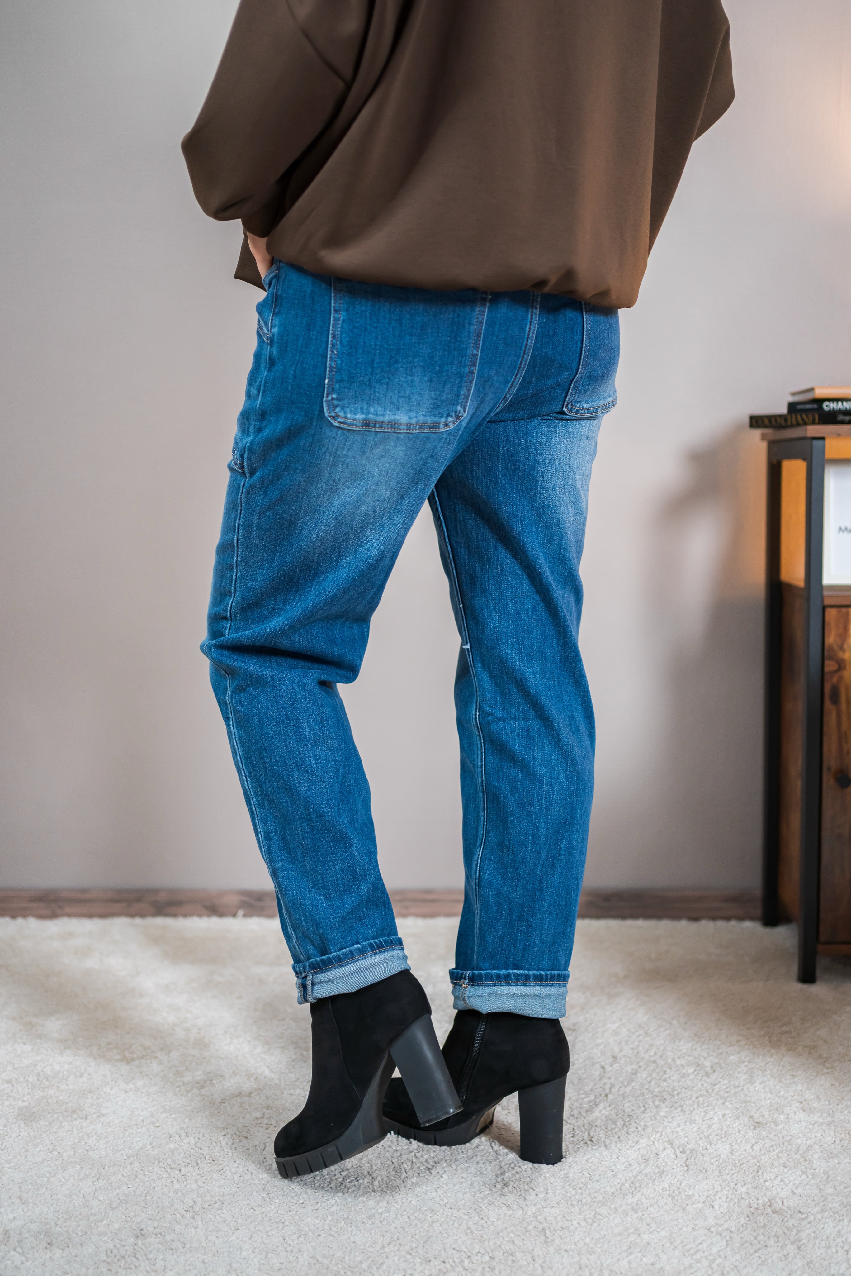 Jeanshose im Jogpants-Style, mittelblau