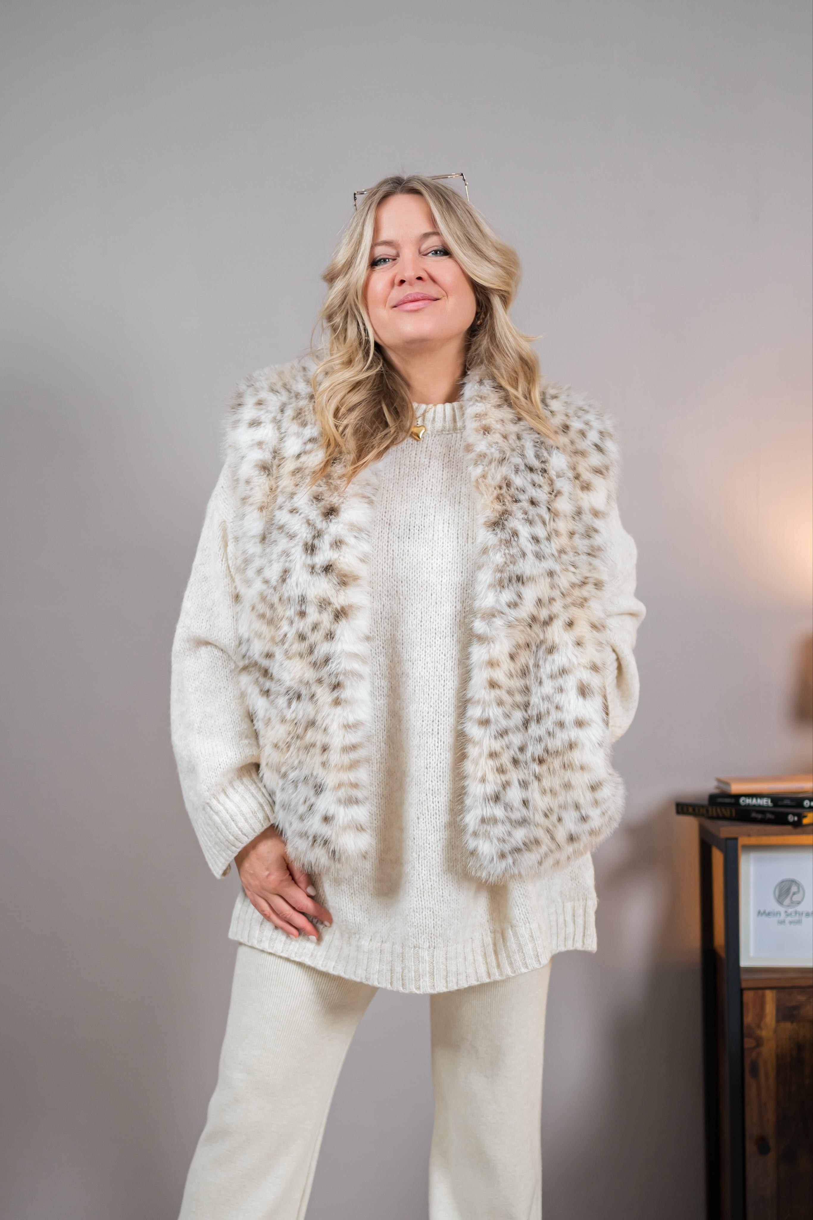 Fake-Fur Weste im Animal-Look
