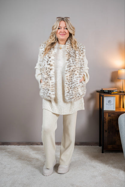Oversize-Strickpullover, creme
