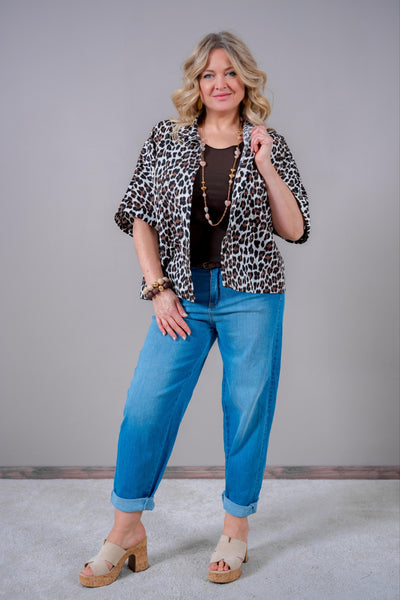 Bluse im Leoprint