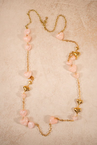 Herzperlen-Halskette in Rosé-Gold