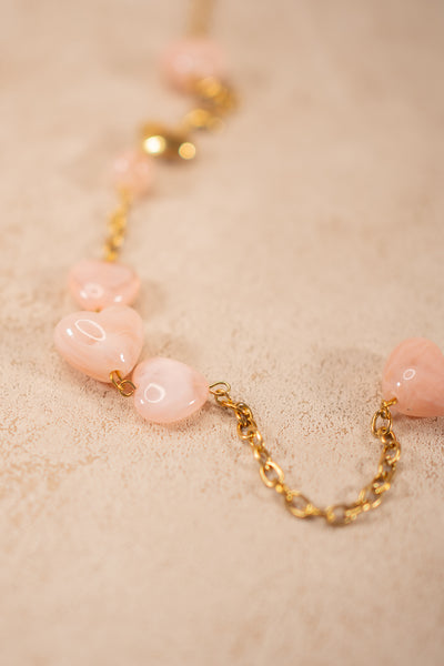 Herzperlen-Halskette in Rosé-Gold