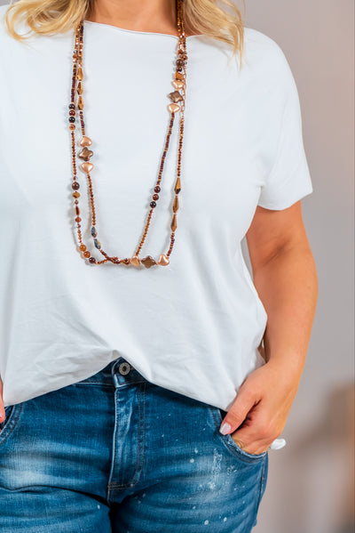 Basic-T-Shirt, wollweiß