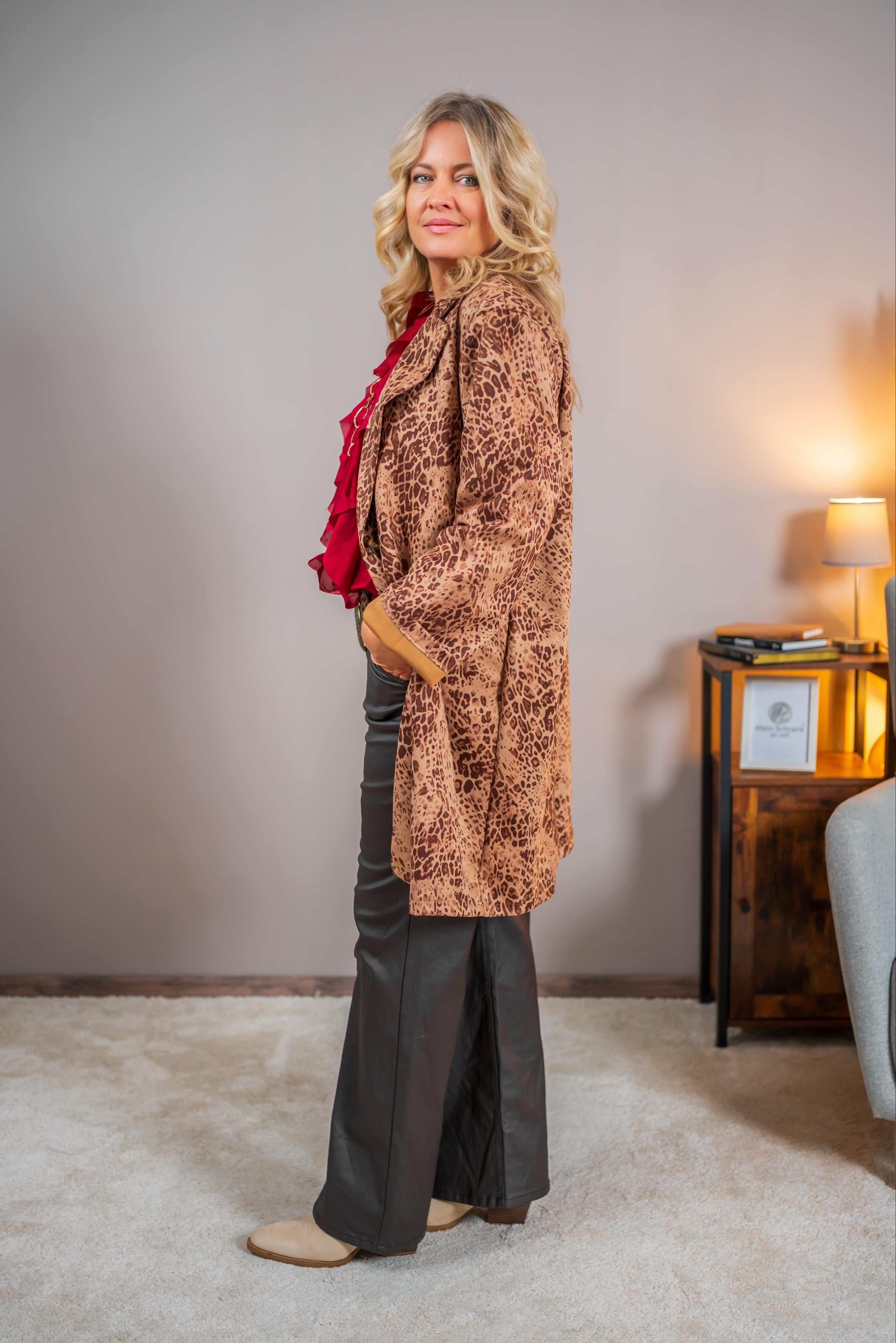 Weicher Mantel, Leo-Print