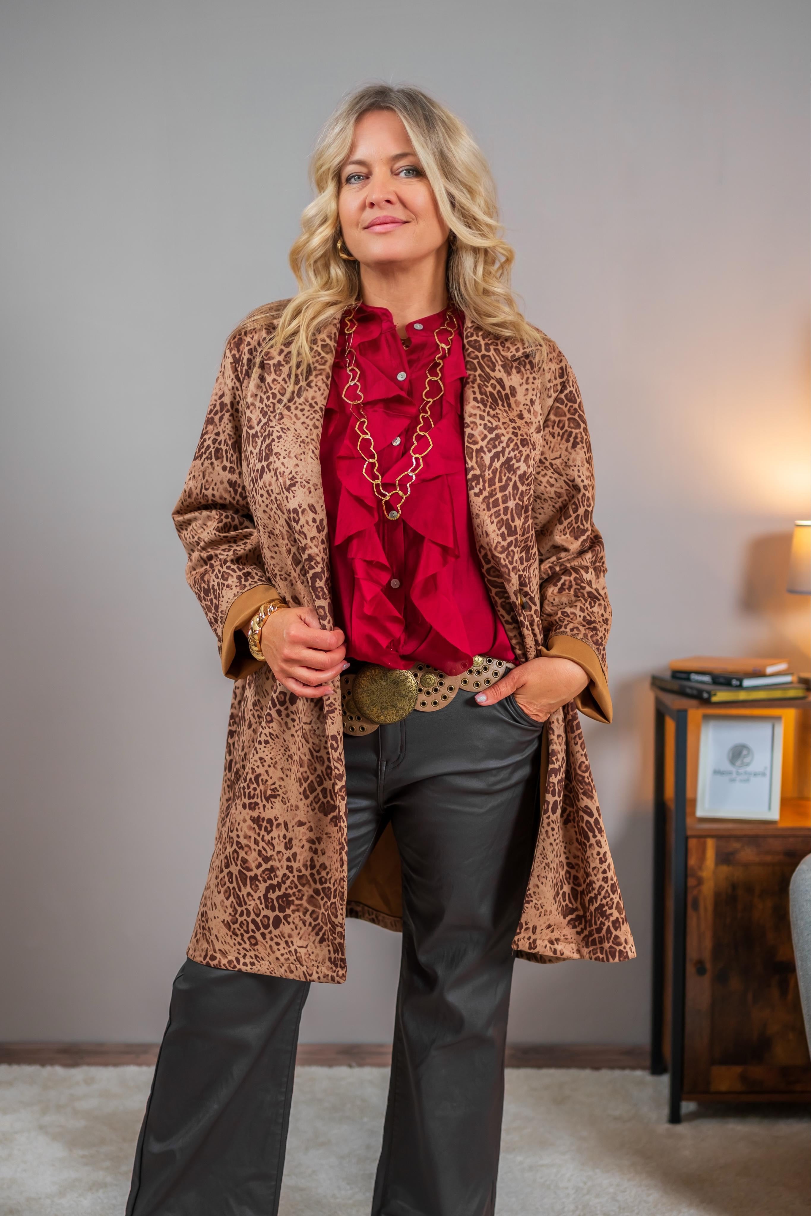 Weicher Mantel, Leo-Print