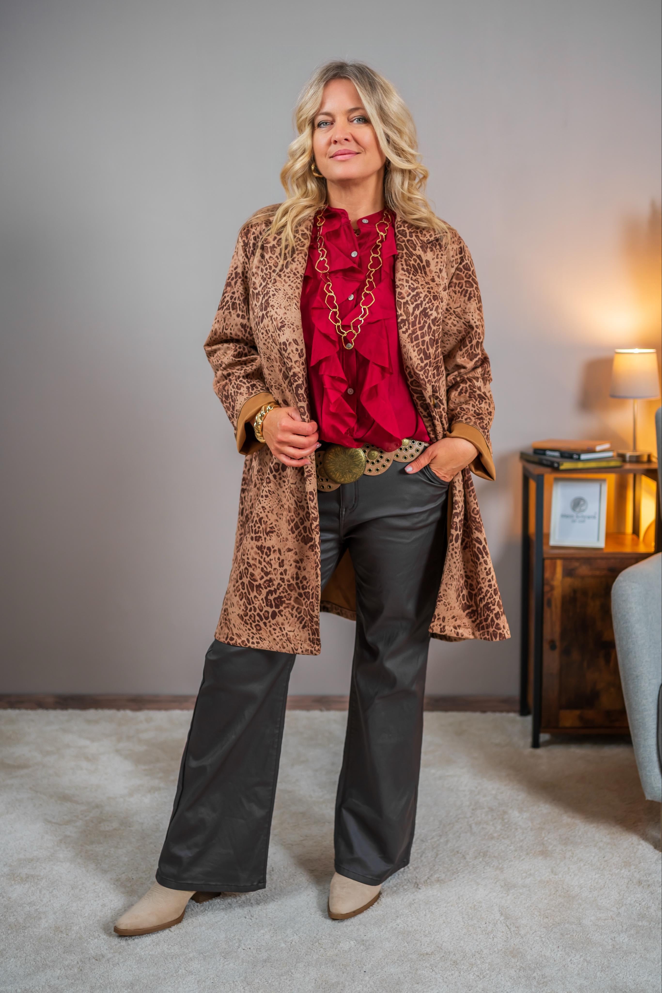 Weicher Mantel, Leo-Print