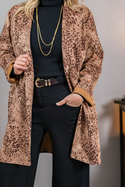 Weicher Mantel, Leo-Print