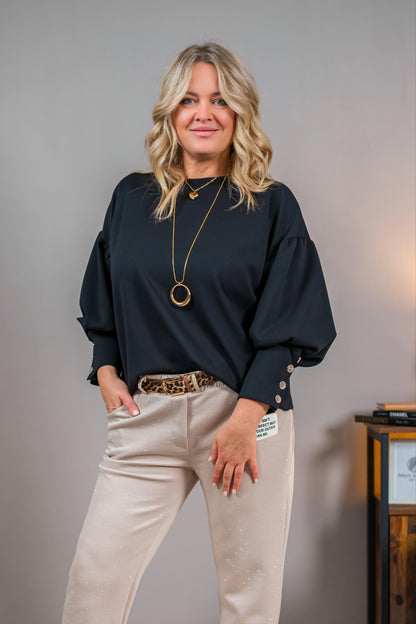 Elegantes Sweatshirt, schwarz