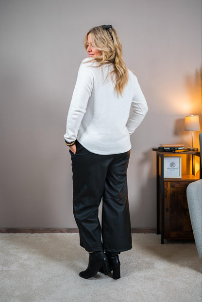 Feinstrickpullover mit Glitzer-Hirschmotiv, off-white