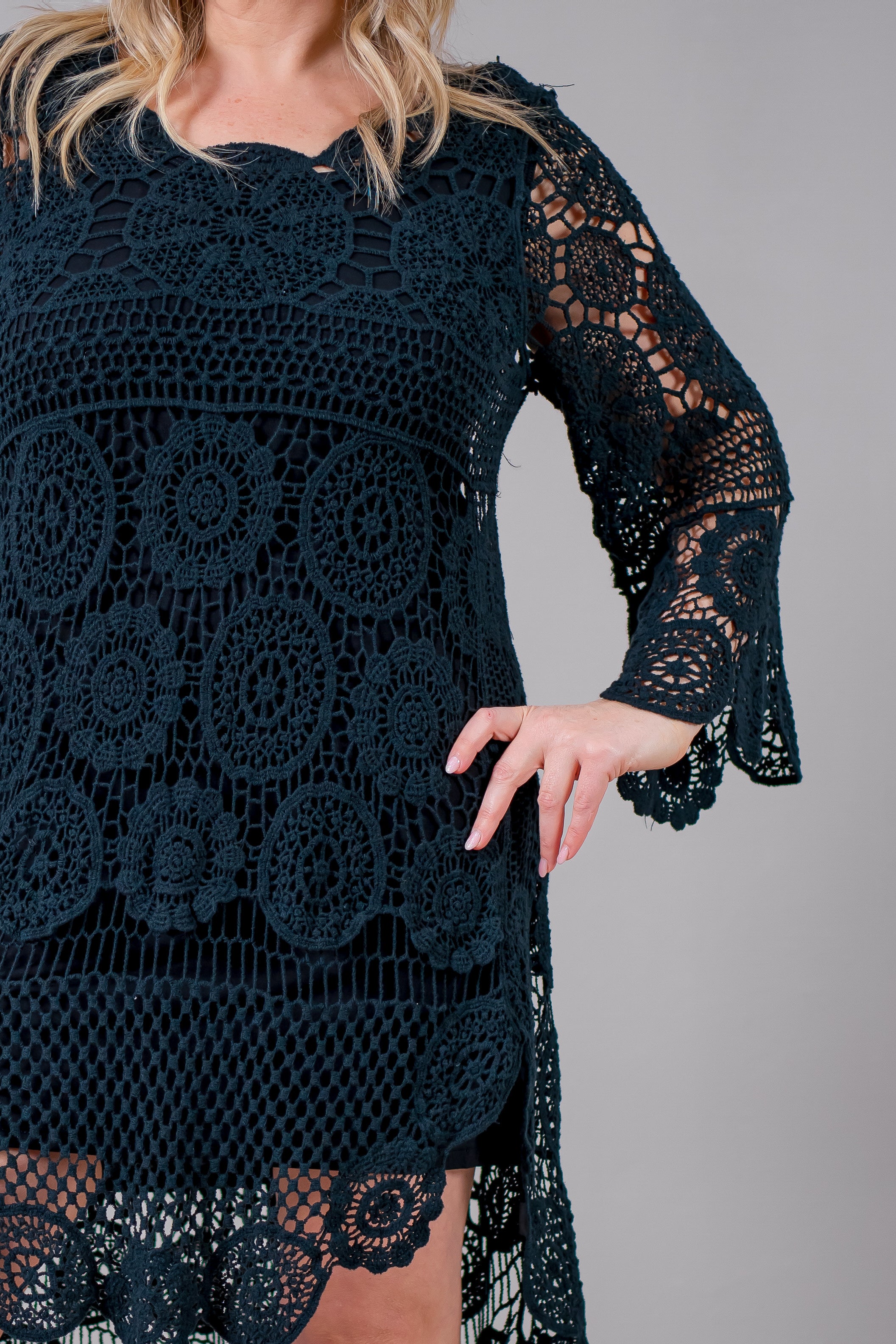 Häkel-Kleid, schwarz
