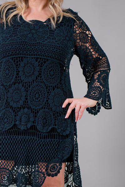Häkel-Kleid, schwarz