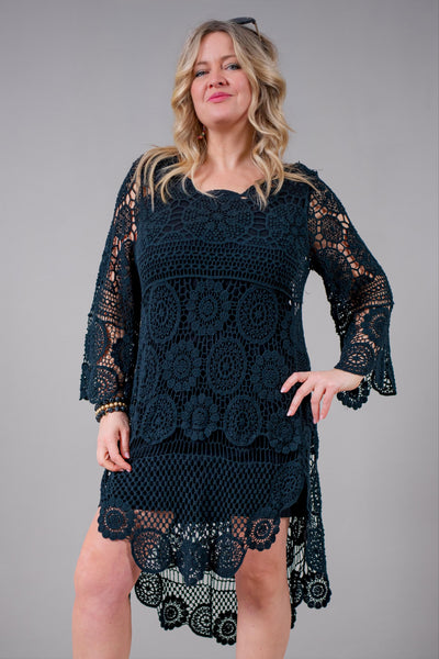Häkel-Kleid, schwarz