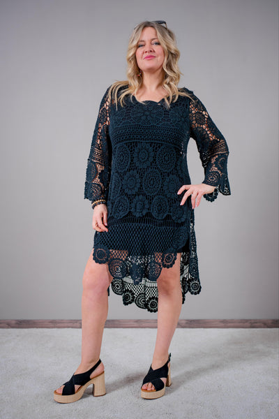 Häkel-Kleid, schwarz