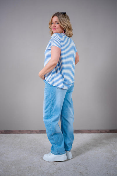 Ringel-Shirt, hellblau/weiß