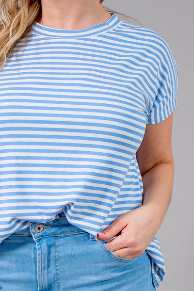 Ringel-Shirt, hellblau/weiß