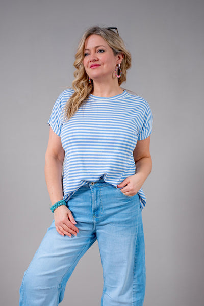Ringel-Shirt, hellblau/weiß