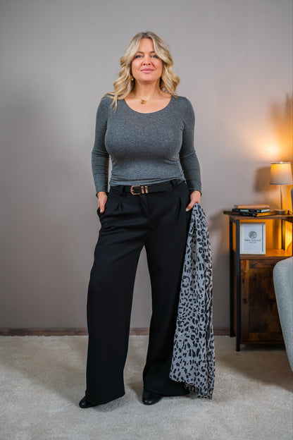 Leichtes Langarmshirt, dunkelgrau