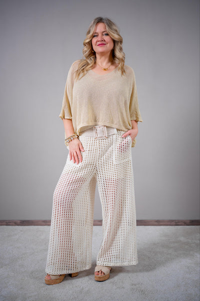 Oversize Strickpulli, gold