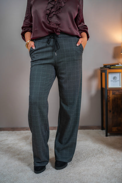 Stoffhose aus Viskosegemisch, Hahnentritt-Muster