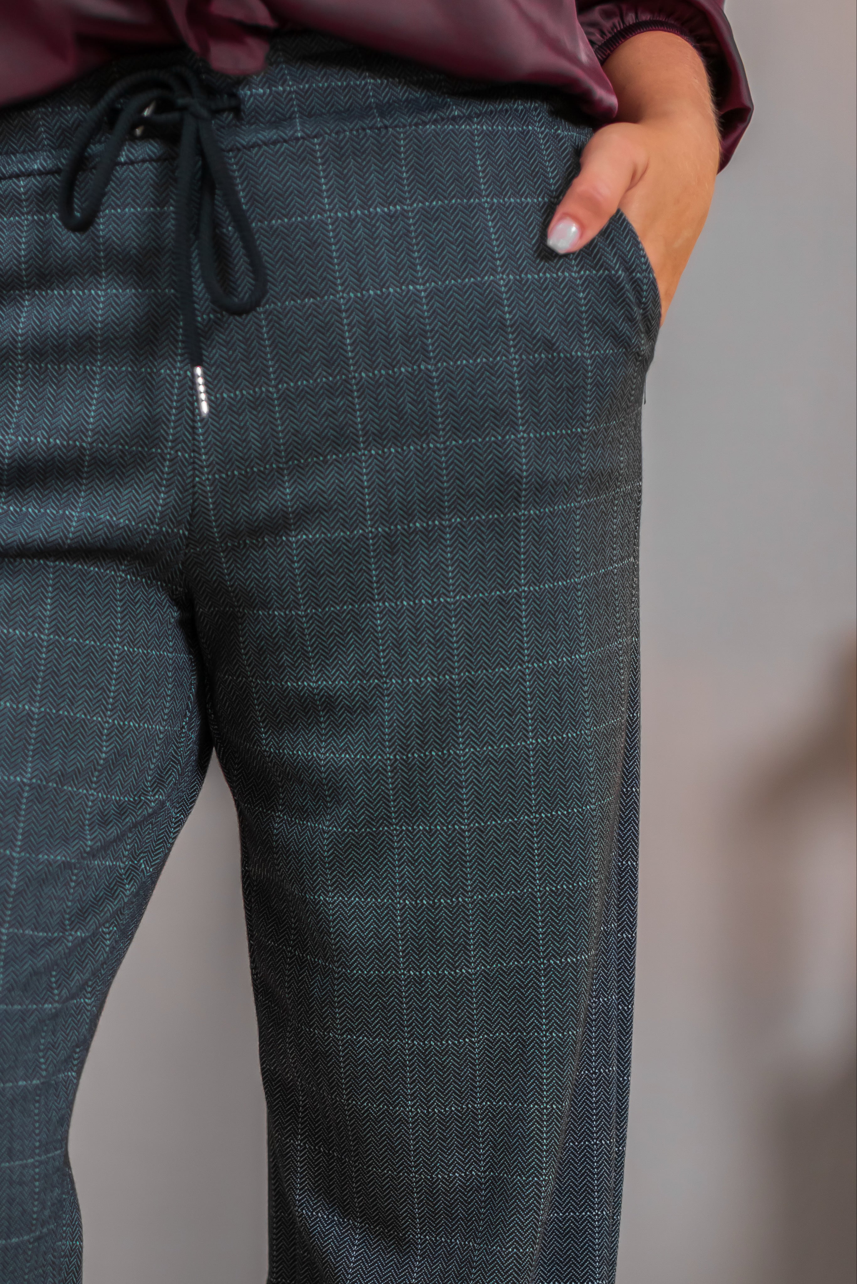 Stoffhose aus Viskosegemisch, Hahnentritt-Muster