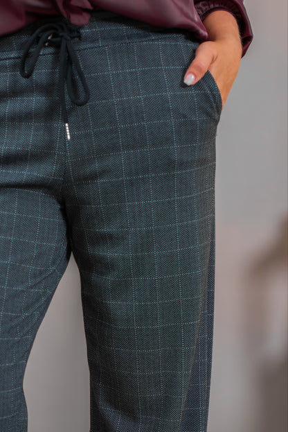 Stoffhose aus Viskosegemisch, Hahnentritt-Muster