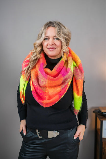 Dreiecksschal mit Neon-Design