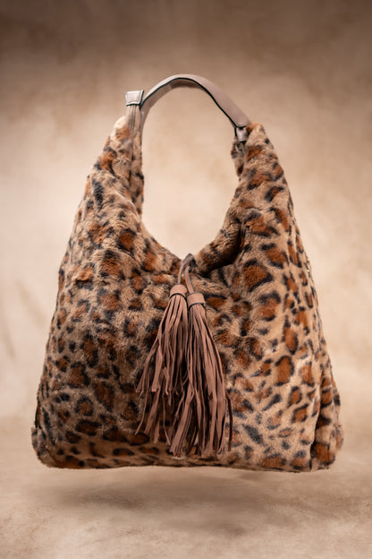 Kunstfell-Tasche im Leoparden-Design