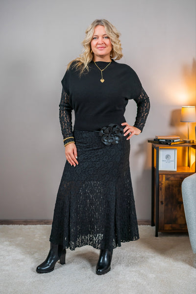 Spitzenrock, schwarz