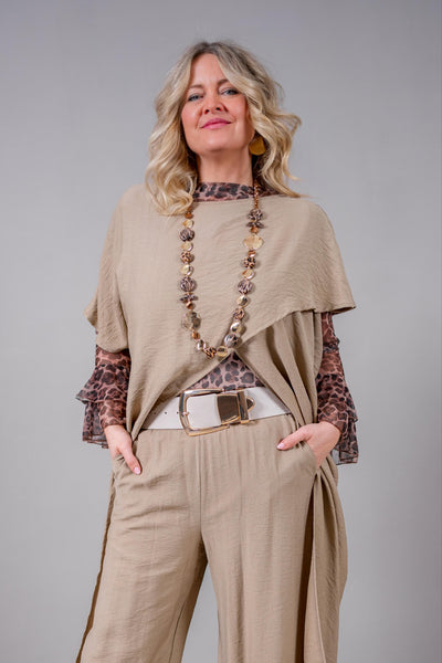 Weite Hose, camel