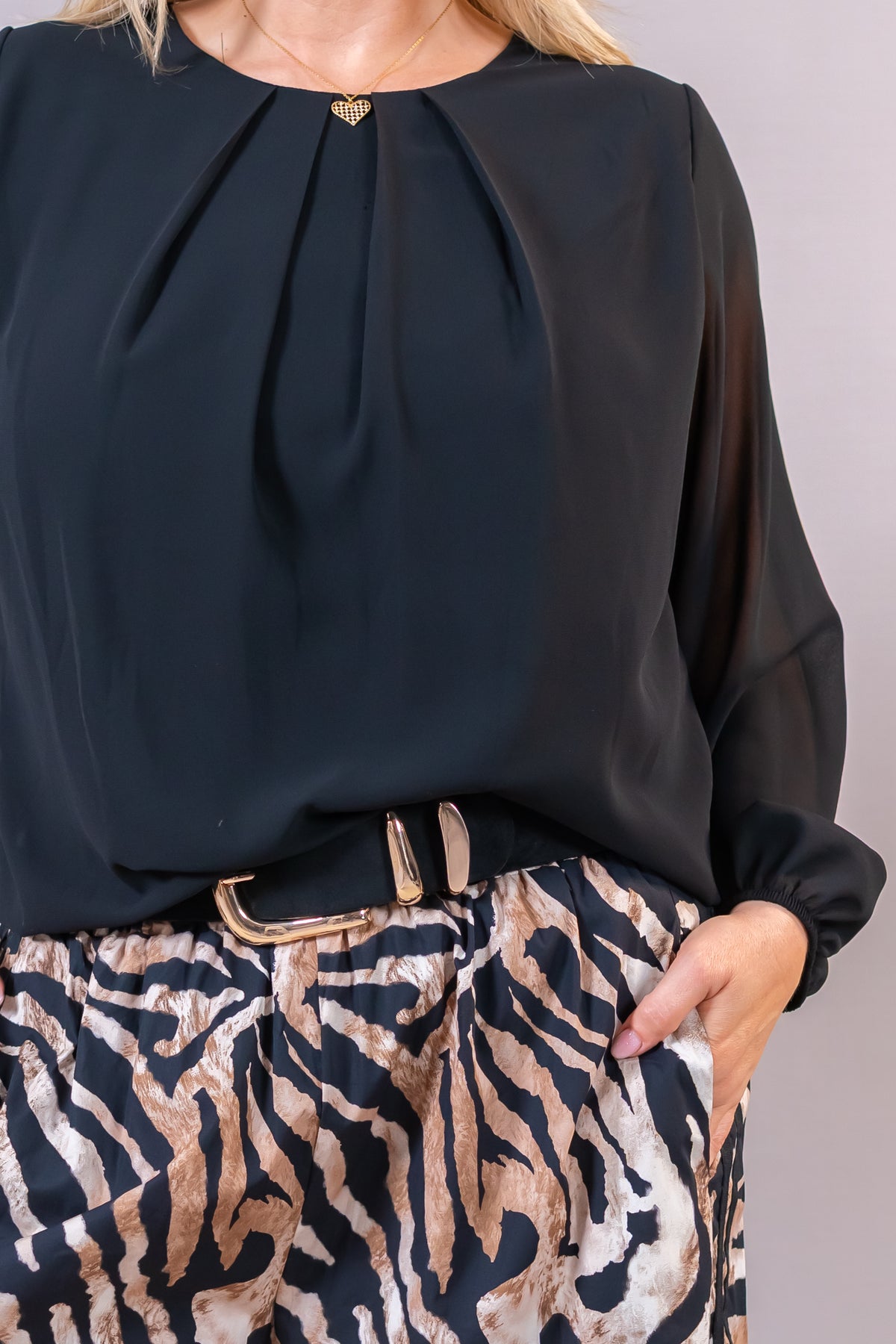 Pumphose mit Streifen, animalprint