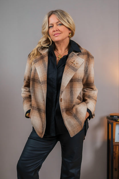 Oversize Blazer im Karo-Muster