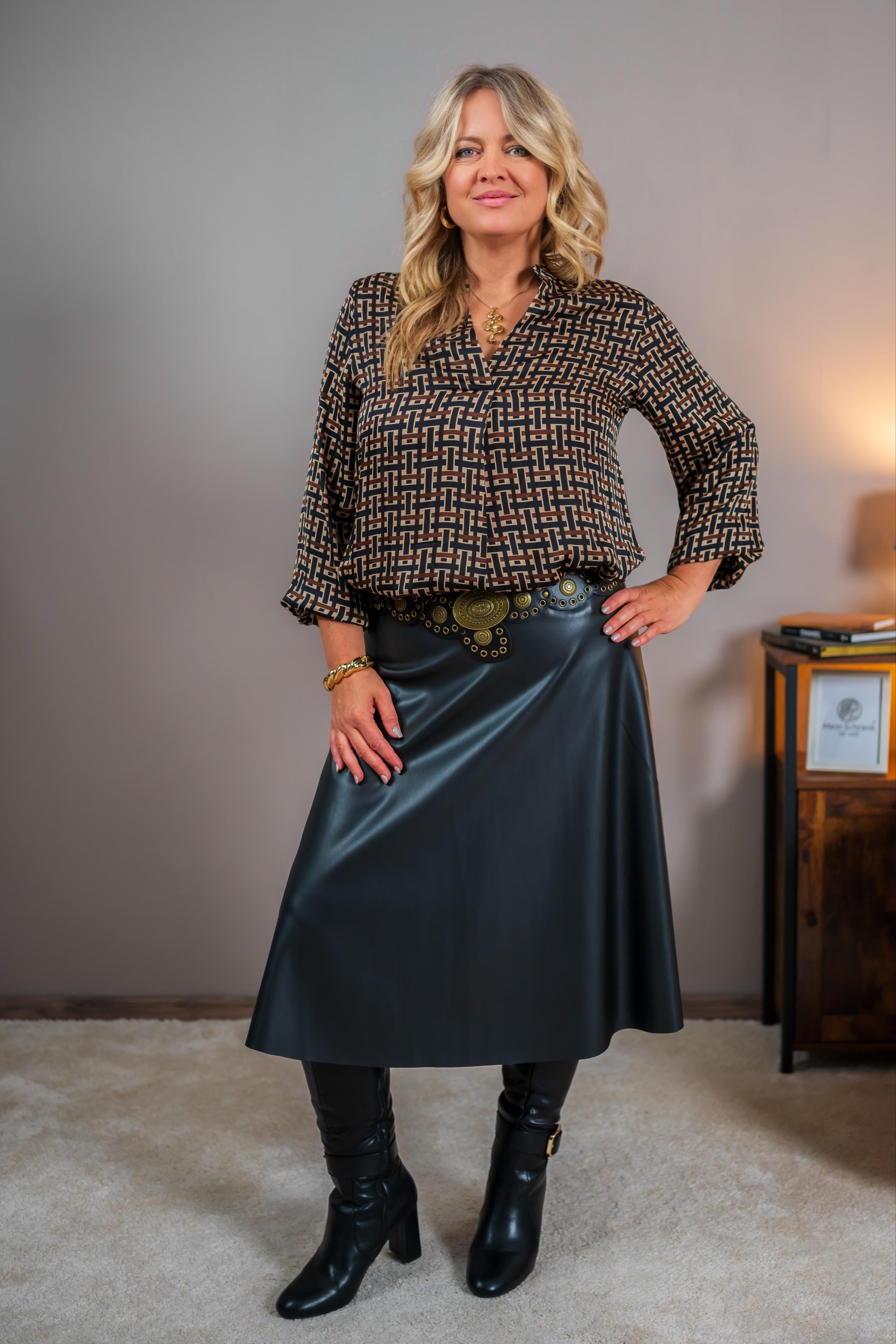 Leichte Bluse, gemustert