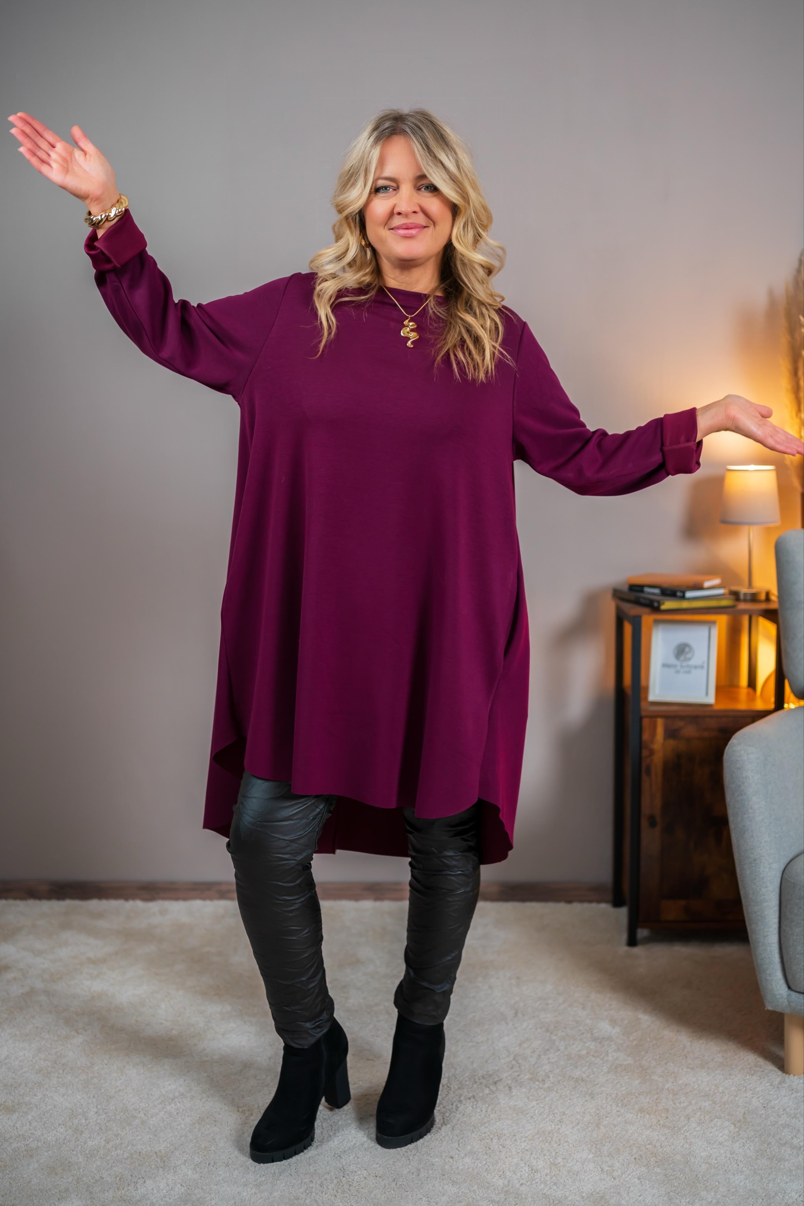 Oversize Tunika, magenta